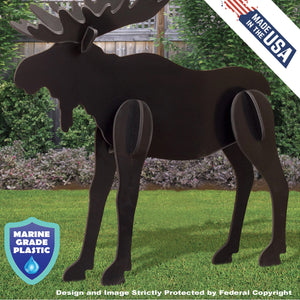 All-Weather Large Black Moose Yard Display