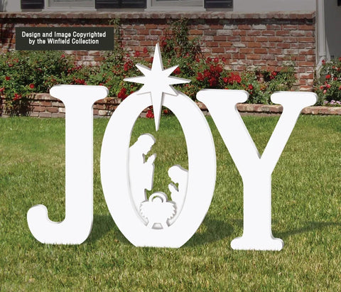 Outdoor JOY Nativity Display - In Red or White