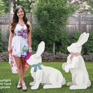 2 Large Yard Rabbits Easter Display