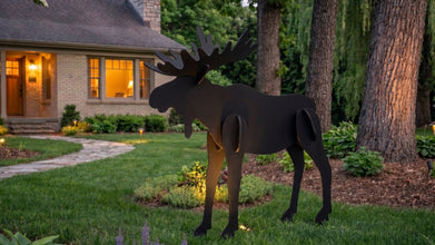 All-Weather Large Black Moose Yard Display