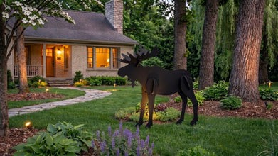 All-Weather Large Black Moose Yard Display