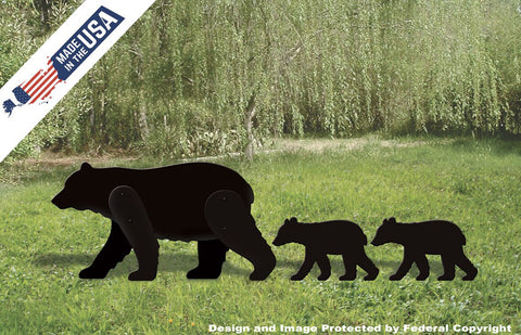 All-Weather Black Bear and Cubs Yard Display