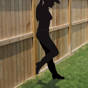 All-Weather Leaning Cowgirl Display