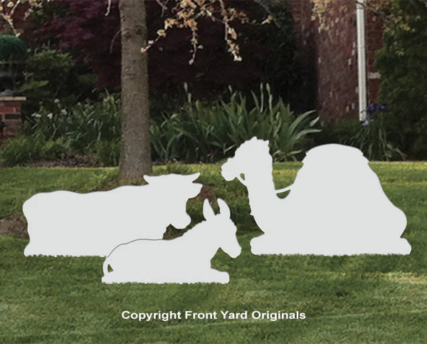 Classic White Nativity Add-Ons - Camel, Ox, and Donkey