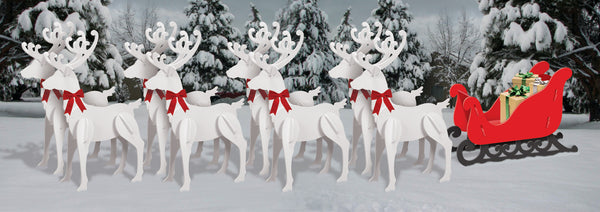 Large Red Sleigh Combo + 8 Reindeer Combo