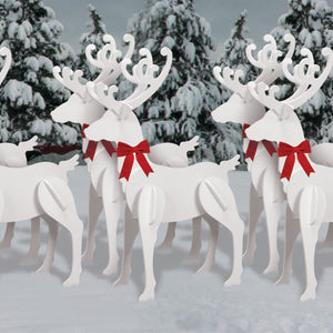 White Sleigh Combo + 8 Reindeer Combo