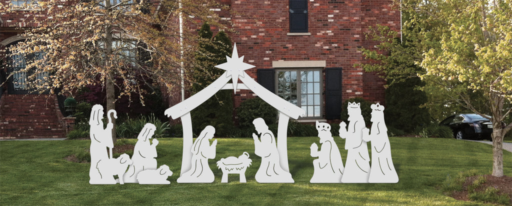 Complete Large Holy Family Outdoor Nativity Display