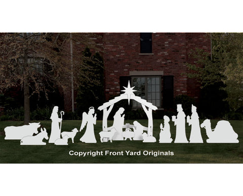 Complete Large White Outdoor Nativity Scene