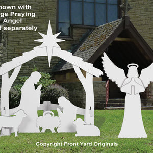 Large White Outdoor Nativity Display
