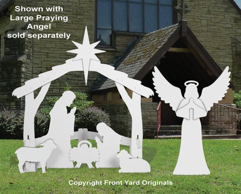Large White Outdoor Nativity Display