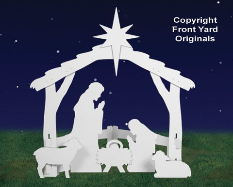 Large White Outdoor Nativity Display