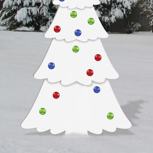 All-Weather Christmas Tree Display with Vinyl Ornaments